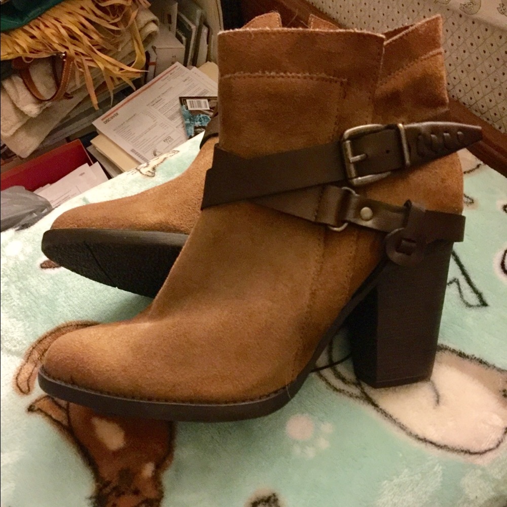 Brown Buckled Booties